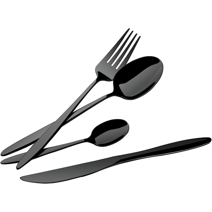 Reducere  RESIGILAT: Set 24 tacamuri Berlinger Haus Black, inox, negru