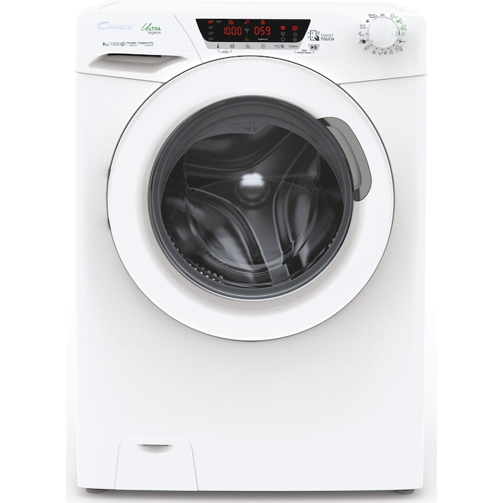 Reducere  RESIGILAT: Masina de spalat rufe Candy Ultra Hygiene HE 128TXME/1-S, 8 kg, Clasa A, 1200 RPM, Alb