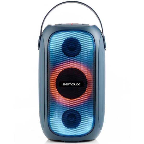 Reducere  RESIGILAT: Boxa portabila Serioux PartyBoom 55W, Bluetooth, RGB, IPX5, functie TWS, Extra Bass