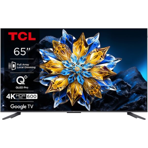 Reducere  RESIGILAT: Televizor TCL QLED 65C655 Pro, 164 cm, Smart Gloogle TV, 4k Ultra HD, Clasa F (Model 2024)