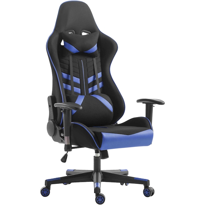 Reducere  RESIGILAT: Scaun gaming Kring Gear, material textil, Negru/Albastru