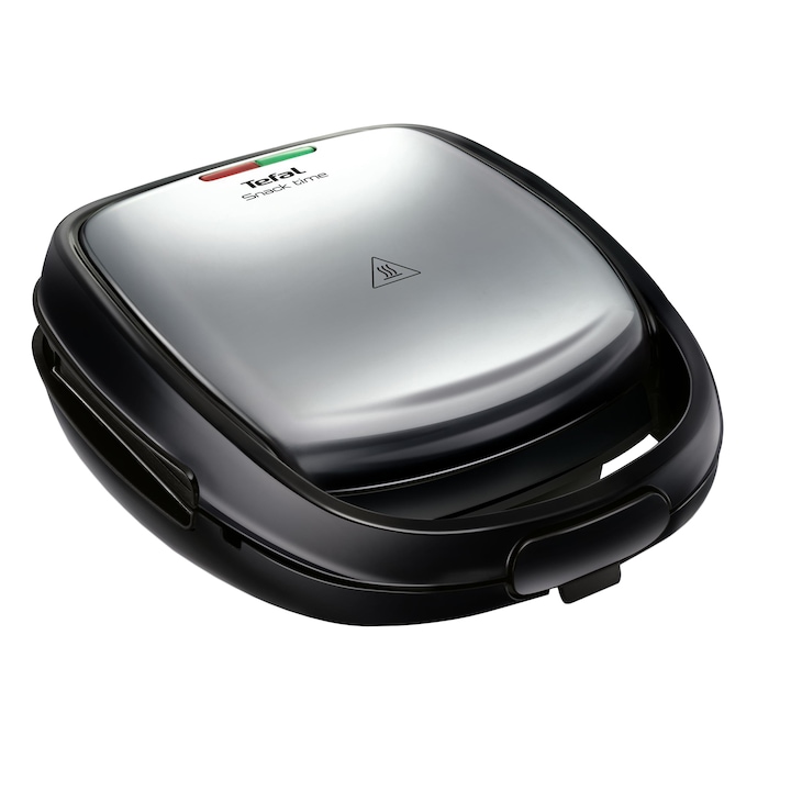 Reducere  RESIGILAT: Sandwich-maker Tefal Snack Time 3in1 SW342D38, Indicator de preincalzire, Inox/Negru