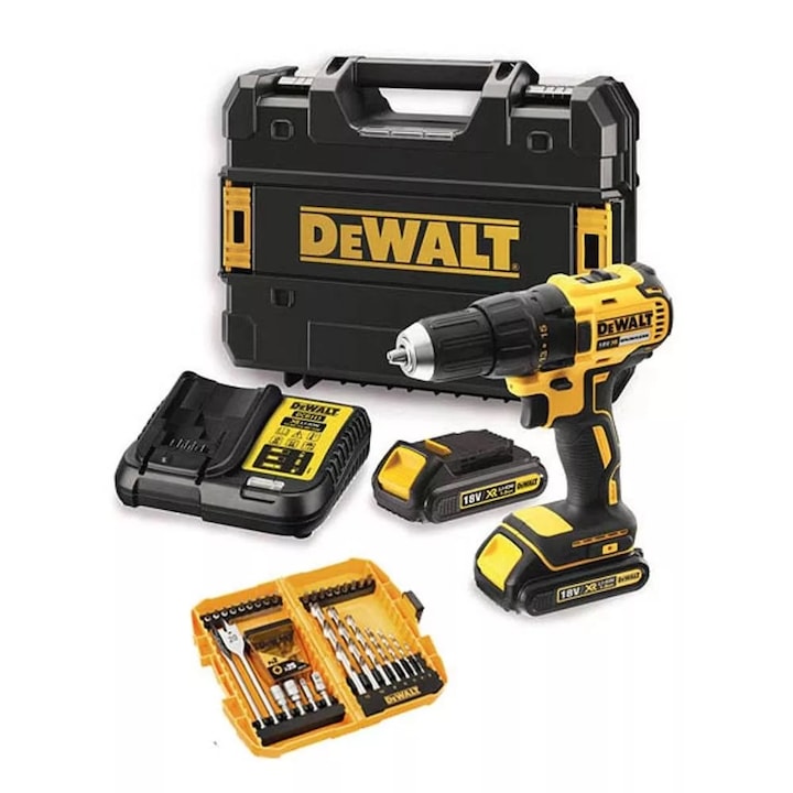 Reducere  RESIGILAT: Masina de gaurit, DeWALT DCD777D2K, 1750 rpm, 18V, Negru/Galben