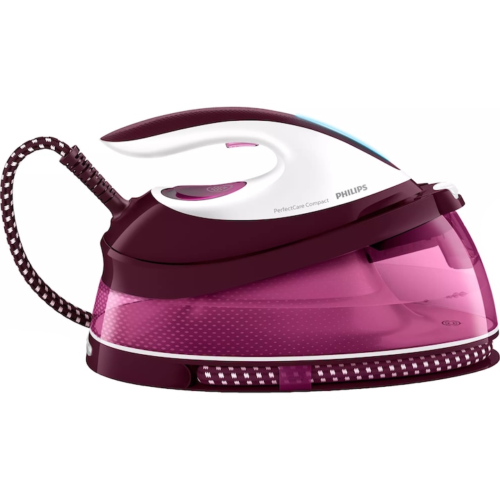 Reducere  RESIGILAT: Statie de calcat cu abur Philips PerfectCare Compact GC7842/40, 2400W, 6.5 bari,jet de abur continuu 120 g/min, jet de abur 400g, talpa SteamGlide, OptimalTemp, rezervor fix 1.5L, sistem de detartrare Smart Calc Clean, oprire automata