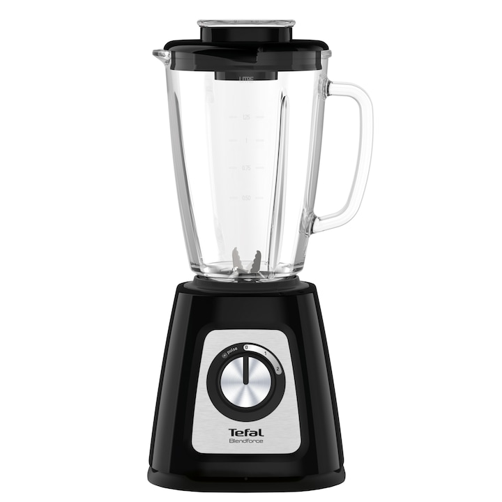 Reducere  RESIGILAT: Blender Tefal Blendforce BL435831, 800 W, 1.75 l, 2 viteze, Powerlix, Smart Lock, functe zdrobire gheta, negru/ gri