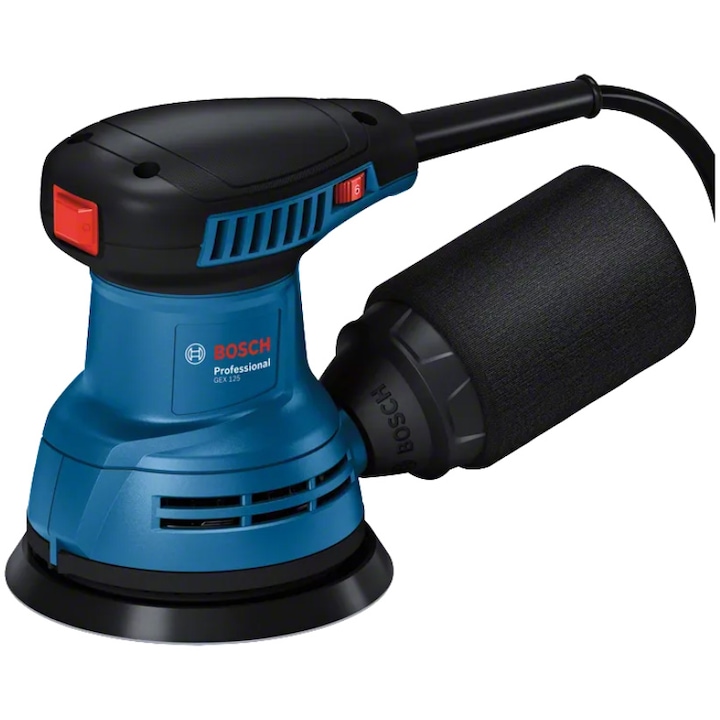 Reducere  RESIGILAT: Slefuitor orbital Bosch Professional GEX 125 06013A8020, 290 W, 15.000 – 24.000 vibratii/min, 7.500 – 12.000 rot/min