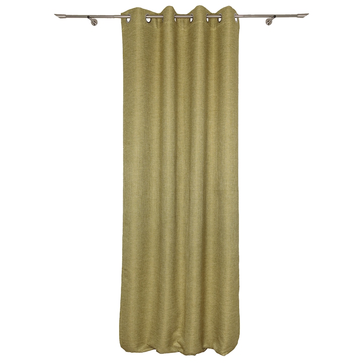 Reducere  RESIGILAT: Draperie Atacama, Mendola Interior, cu inele, dimout, 140×260 cm, verde