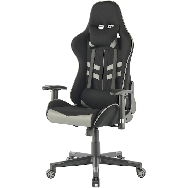 Reducere  RESIGILAT: Scaun gaming Kring Gear, material textil, Negru/Gri