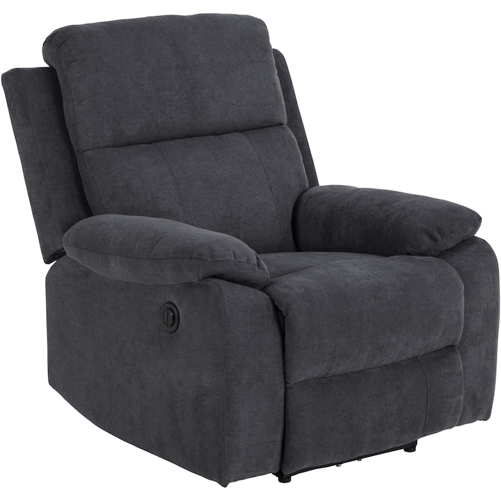 Reducere  RESIGILAT: Fotoliu recliner electric Actona Mora, 89,5x95x98 cm,culoare gri deschis, baza metal negru mat, cu mufa C, sezut arcuri pocket