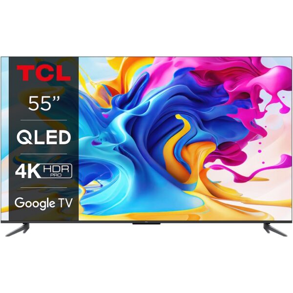 Reducere  RESIGILAT: Televizor TCL QLED 55C645, 139 cm, Smart Google TV, 4K Ultra HD, Clasa G (Model 2023)