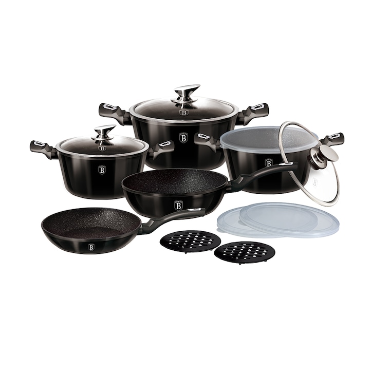 Reducere  RESIGILAT: Set gatit 13 piese Berlinger Haus Shiny Black Edition