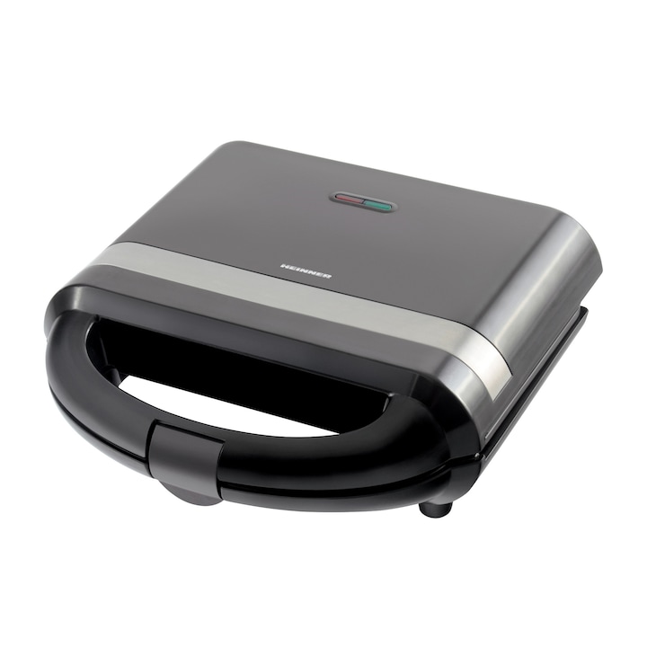 Reducere  RESIGILAT: Sandwich maker Heinner SM-H700BK, 700 W, placi antiadezive fixe tip grill, Negru