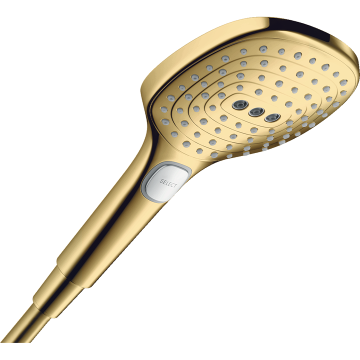 Reducere  RESIGILAT: Para de dus Hansgrohe Raindance Select E120, 3 jet, polished gold optic