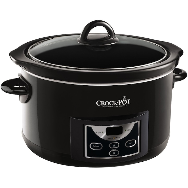 Reducere  RESIGILAT: Slow cooker Crock-Pot SCCPRC507B-050, 4.7 l, 2 setari gatit, vas de ceramica detasabil, negru