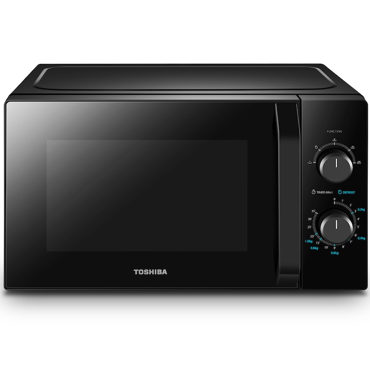 Reducere  RESIGILAT: Cuptor cu microunde Toshiba MW2-MM20PBK, 20 l, 800 W, Control mecanic, Iluminare LED, Negru