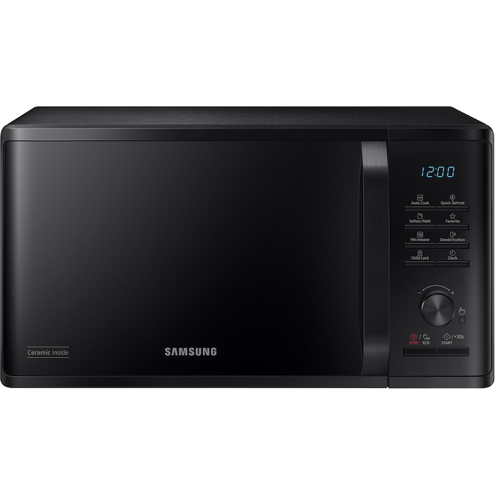 Reducere  RESIGILAT: Cuptor cu microunde Samsung MS23K3515AK/OL, 23 l, 800 W, Auto cook, Quick Defrost, Interior ceramic, Child lock, Negru