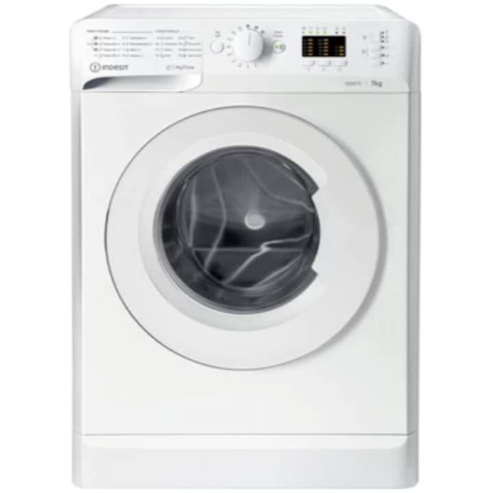 Reducere  RESIGILAT: Masina de spalat rufe Indesit New MyTime MTWA 71252 W EE, 7 kg, 1200 rpm, Clasa E, Fast Cycles, Display LED, Alb