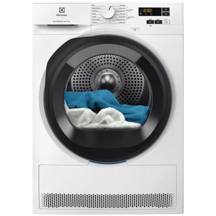 Reducere  RESIGILAT: Uscator de rufe Electrolux EW6D195GE, Pompa de caldura, 9 kg, Clasa A+++, Sistem uscare GentleCare + Sensicare, Motor Inverter, Usa reversibila, Alb