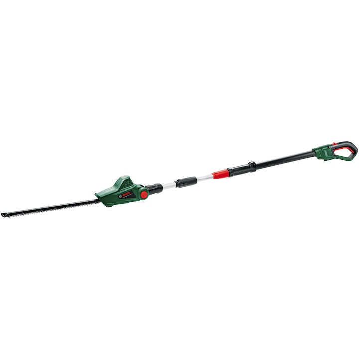 Reducere  RESIGILAT: Foarfeca electrica pe acumulator pentru tuns gard viu cu tija telescopica Bosch UniversalHedgePole 18, 18 V, 430 mm lungime lama, 16 mm distanta intre dinti, 210-260 cm reglare inaltime, fara acumulator si incarcator in setul de livrare