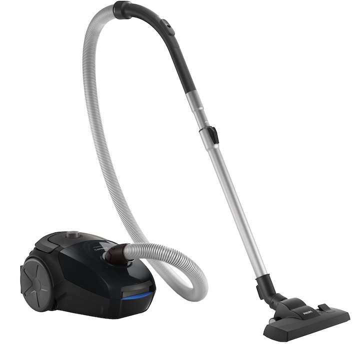 Reducere  RESIGILAT: Aspirator cu sac Philips PowerGo FC8241/09, 750W, 3L, filtru antialergic, Negru