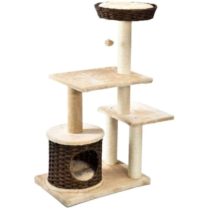 Reducere  RESIGILAT: Ansamblu pentru pisici, Miau Miau Kitty Play&Relax, 59 x 40 x 108cm