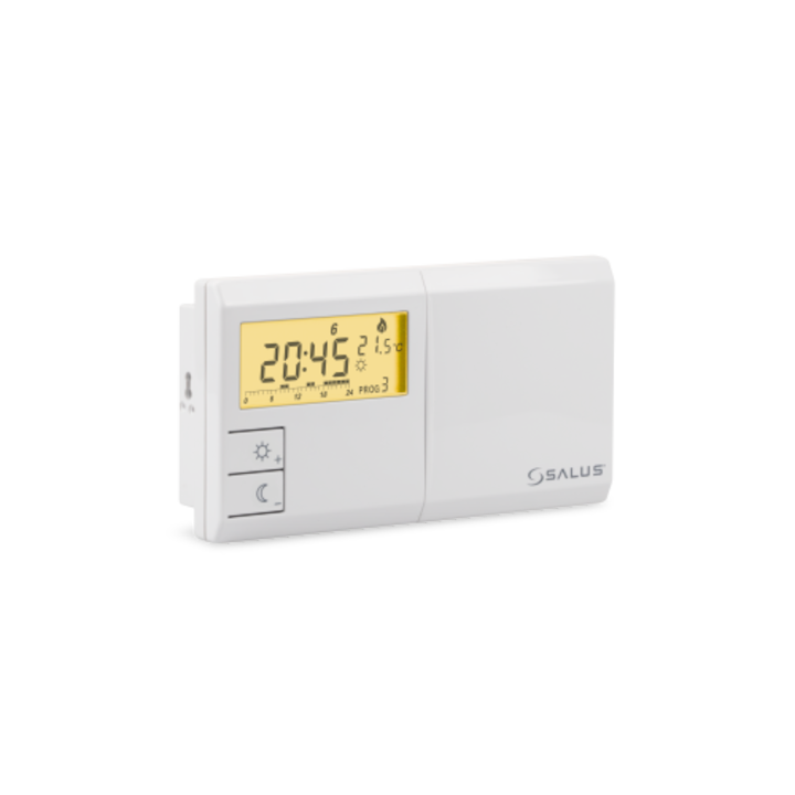 Reducere  RESIGILAT: Termostat de ambient Salus 091FLv2, pentru sistem de incalzire centrala sau racire, cu fir, afisaj LCD, programabil