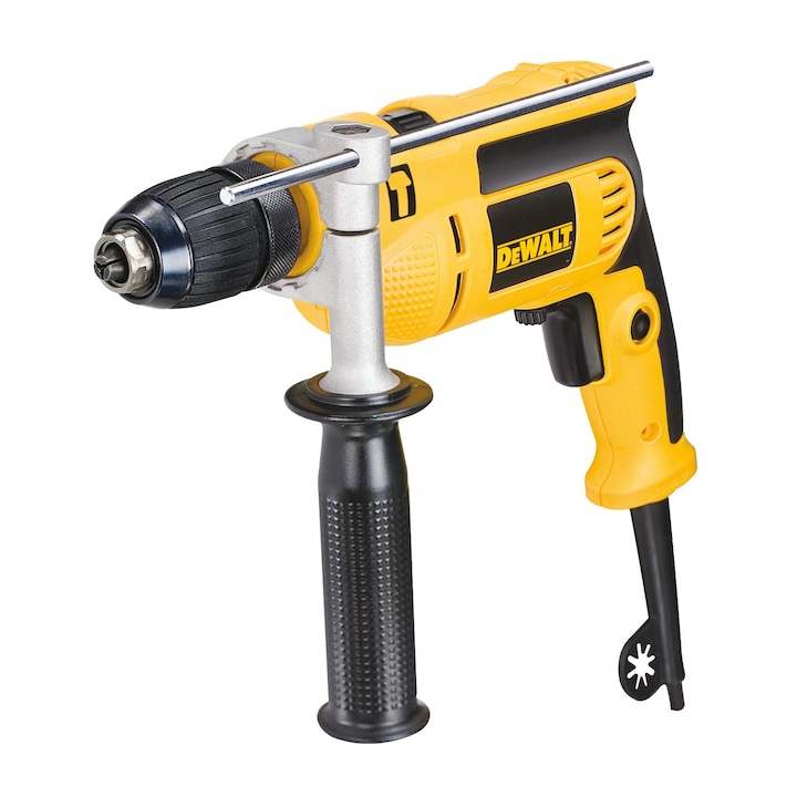 Reducere  RESIGILAT: Masina de gaurit cu percutie DeWalt DWD024S, 650 W, 2800 RPM, 47.600 BPM, 8.6 Nm + mandrina rapida + maner lateral + limitator adancime