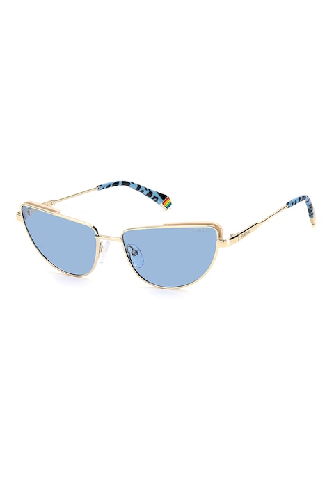 Reducere  RESIGILAT: Polaroid – Ochelari de soare cat-eye polarizati, Auriu/Albastru, 57-17-145 Standard