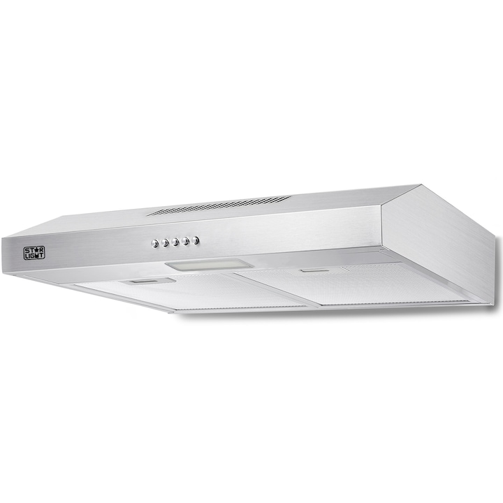 Reducere  RESIGILAT: Hota traditionala Star-Light HVT-200SS, 60W, putere de absorbtie 201 mc/h, 60 cm, iluminare led, Inox