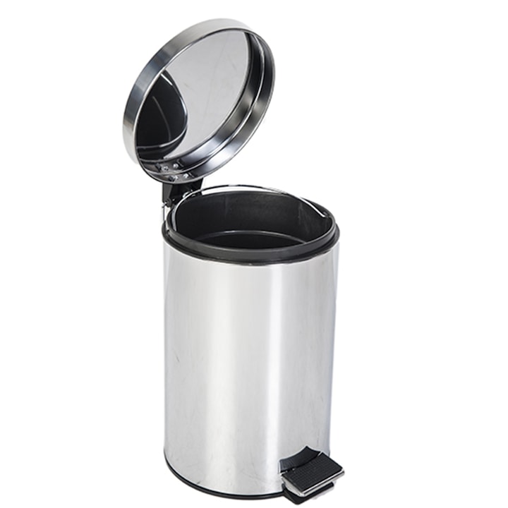 Reducere  RESIGILAT: Cos gunoi rotund cu pedala Casa Plastor Promo, inox, 12L