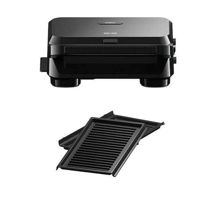 Sandwich Maker Braun Sm5001 800W 1 Set Placi Detasabile Invelis Antiaderent Premium Tava Colectare Grasime Negru Rsgemag6345186X 0X23100001