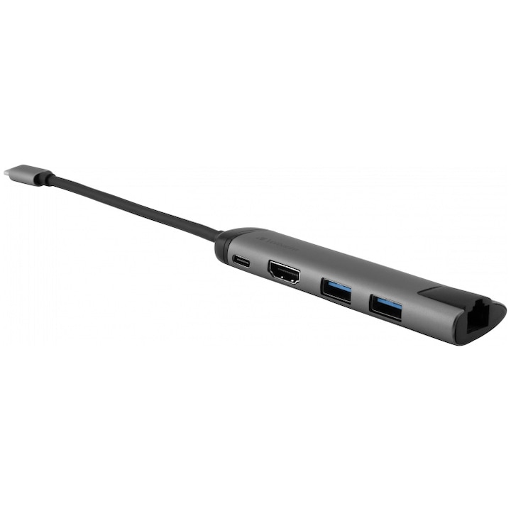 Hub Usb Verbatim 49141 Gigabit Lan Usb 3 0 Hdmi 4K Usb Type C Cablu 15 Cm Rsgemag5619941X 49141