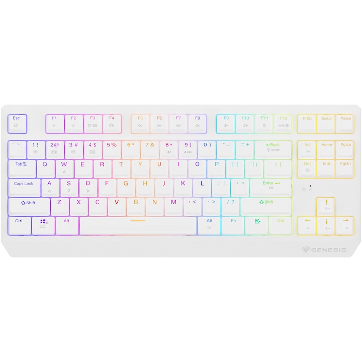 Tastatura Wireless Gaming Genesis Thor 230 Red Outemu Switch Hot Swap Tastatura Bluetooth Format Tkl Compact Carry On Full Anti Ghosting Software Taste Iluminate Led 2 Contacte Mecanice Suplimentare B