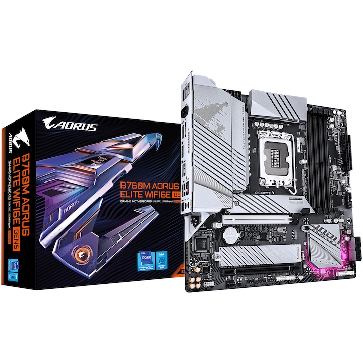 Placa De Baza Gigabyte B760M Aorus Elite Wifi6E Gen5 Lga1700 Ddr5 Bt Matx Alb Rsgemag6289905X B760M A E Wf6E Gen5