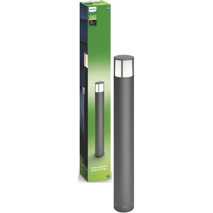 Stalp Exterior Philips Stock 1X6W Led Ip44 Antracit Clasa Energetica F Rsgemag6157029X 8718696131336