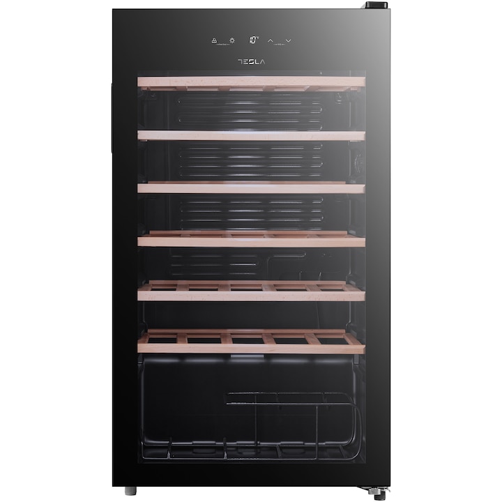 Vitrina Vinuri Tesla Rw092M 93 L 34 Sticle Control Electronic Rafturi Lemn H 84 5 Cm Negru Rsgemag6373021X Rw092M