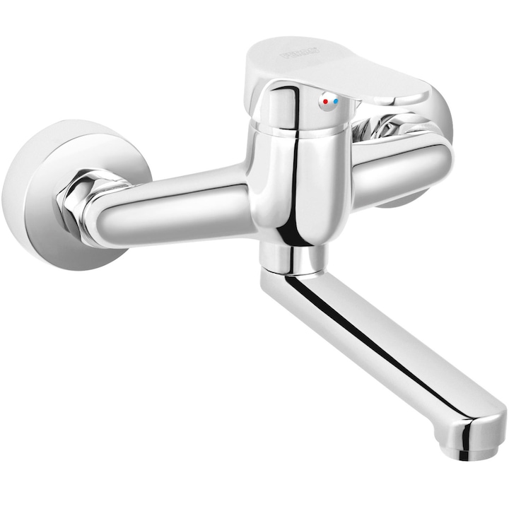 Baterie Lavoar Pentru Perete Ferro Isso Monocomanda Cu Pipa Mobila Cartus Ceramic Aerator Racord Excentric Crom Rsgemag6286381X 5903738210732