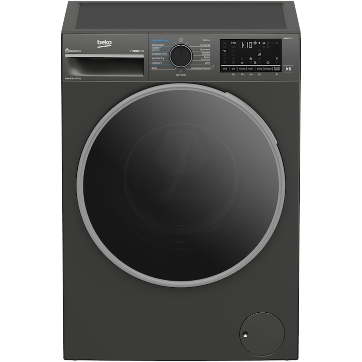 Masina De Spalat Rufe Cu Uscator Beko B5Dft510442M 10 Kg Spalare 6 Kg Uscare Clasa A 1400 Rpm Motor Prosmart Inverter Homewhiz Steamcure Ultrafast Addxtra Gri Rsgemag6382855X B5Dft510442M