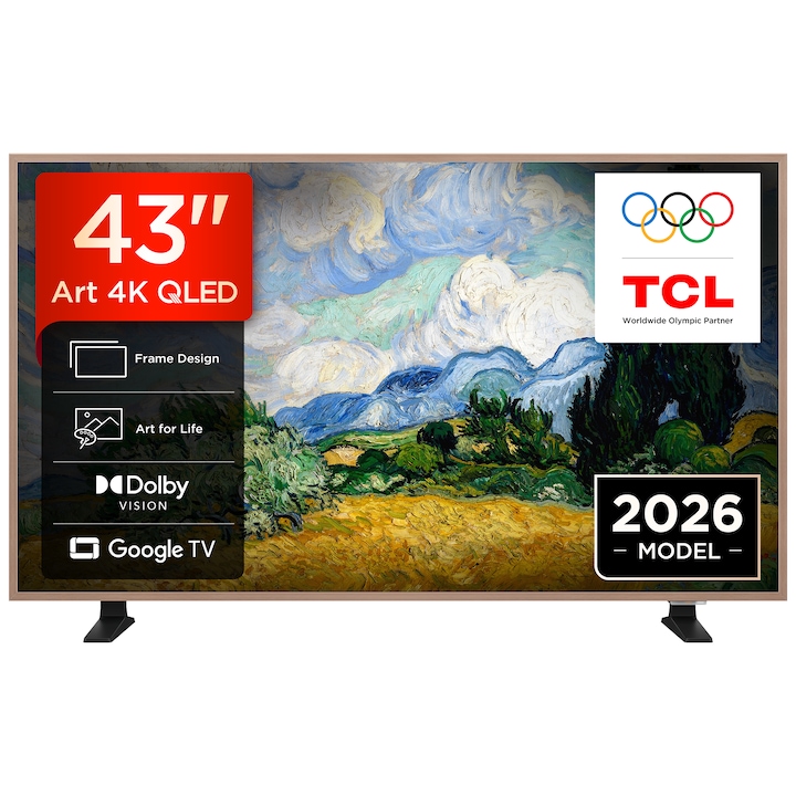 Televizor Tcl Qled Art 43A400 Pro 108 Cm Smart Google Tv 4K Ultra Hd Clasa E Model 2026 Rsgemag6354685X 43A400 Pro