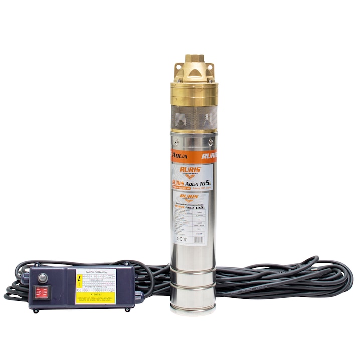 Pompa Submersibila Apa Curata Ruris Aqua 105 Corp Inox 1500 W 2 6M H Debit Apa 140 M Inaltime Refulare 15 M Adancime Absorbtie 35 C Temperatura Maxima 30 M Lungime Cablu Rsgemag6344655X 4Skm200