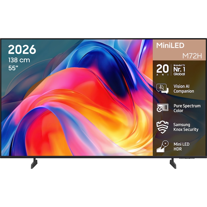 Televizor Samsung Miniled 55M72H 138 Cm Smart 4K Ultra Hd Clasa F Model 2026 Rsgemag6383913X Ue55M72Hauxxh