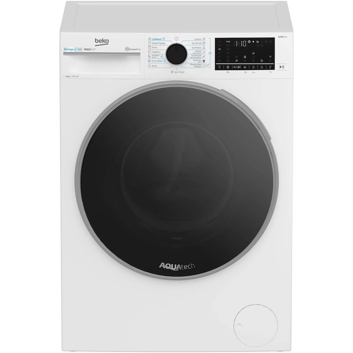 Masina De Spalat Rufe Beko B7Wfu69418Wbes 9 Kg 1400 Rpm Clasa A Aquatech Ironfast Steamcure Recycled Tub Prosmart Inverter Motor Homewhiz Prin Wi Fi Addxtra Negru Rsgemag6372826X B7Wfu69418Wbes