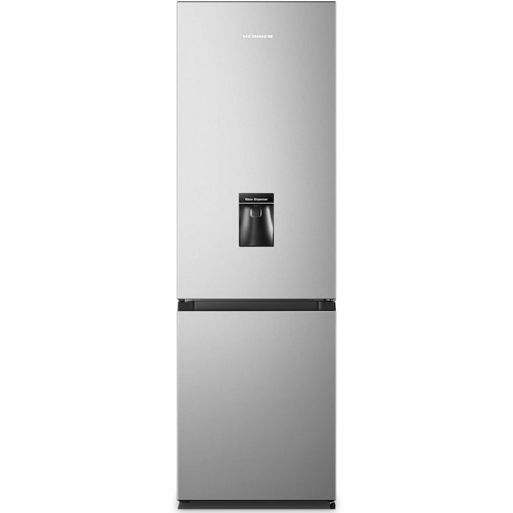 Combina Frigorifica Heinner Hc Hm268Swde 268 L Clasa E Control Electronic Dozator Apa Iluminare Led H 180 Cm Argintiu Rsgemag6376268X Hc Hs268Swde