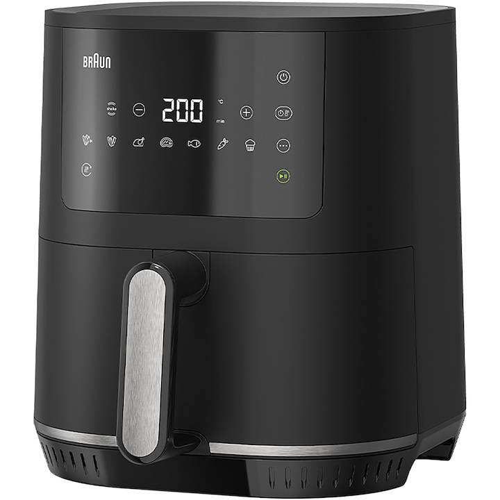 Friteuza Cu Aer Cald Fara Ulei Braun Multifry 3 Hf3030 1500W 4 3L Tehnologie Realair 8 Programe Automate Temperatura Ajustabila Timer Ecran Digital Negru Rsgemag6293548X Hf3030