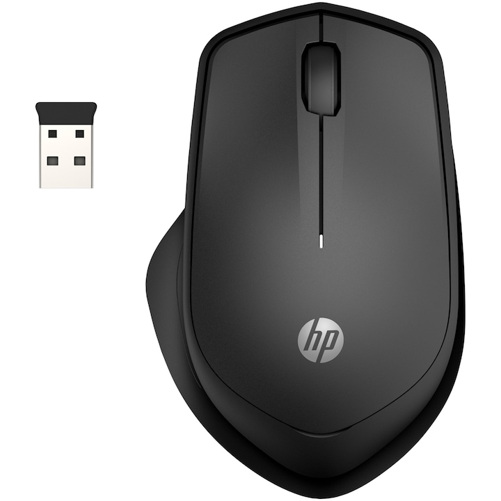 Mouse Wireless Hp 280 Silentios Ultrausor 70G Nano Dongle Usb 2 4Ghz Autonomie Max 18 Luni 1200 Dpi 3 Butoane Baterie Aa Inclusa Negru Rsgemag6383382X 19U64Aa
