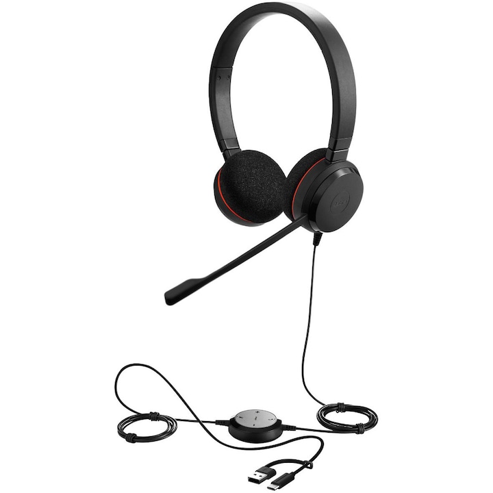 Casti Office Jabra Evolve 20 Stereo Microfon Unidirectional Electret Condenser Conectivitate Usb C A Negru Rsgemag6393108X 4999 823 169