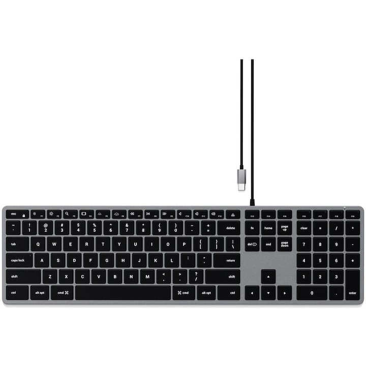 Tastatura Cu Fir Satechi Slim W3 Usb C Retroiluminata Us Gri Spatial Rsgemag6289539X St Ucsw3M