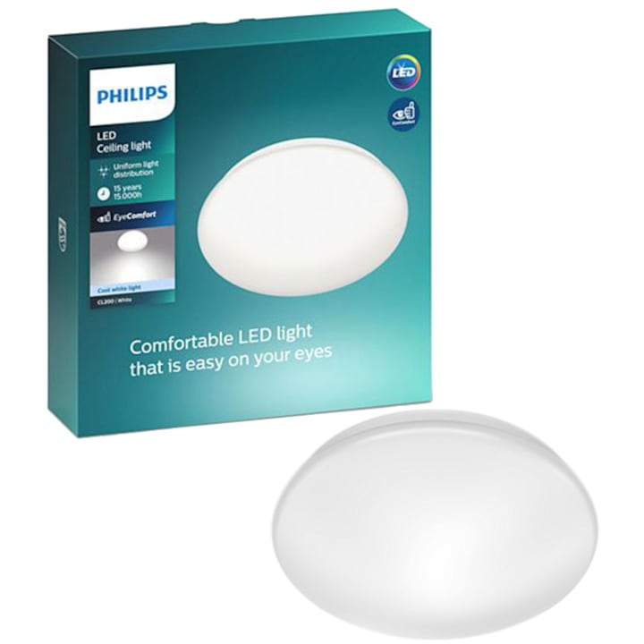 Plafoniera Led Integrat Philips Cl200 6W 640 Lm A Ip20 Lumina Alba Rece 22 5 Cm Clasa Energetica E Rsgemag6396681X 8718699681050