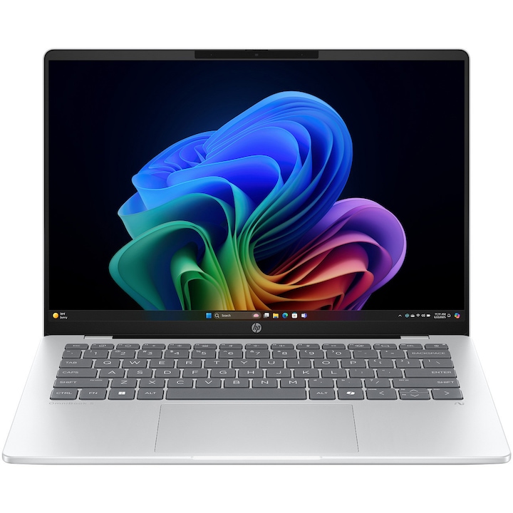 Laptop Hp Omnibook 5 Ng Ai Quadro 25C2 Cu Procesor Snapdragon X X1 26 100 Pana La 2 97 Ghz 14 Wuxga Oled 16 Gb Ddr5 512 Gb Ssd Qualcommr Adrenotm Gpu Windows 11 Home Glacier Silver Rsgemag6327984X C57