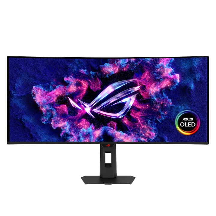 Monitor Gaming Asus Rog Strix Oled Xg34Wcdms 34 Uwqhd 3440X1440 Qd Oled 280Hz 0 03Ms Gtg Curbura 1800R Freesynctm Premium Pro G Syncr Compatible Elmb Sync Ai Visual Crosshair Shadow Boost Dp 1 4 Hdmi